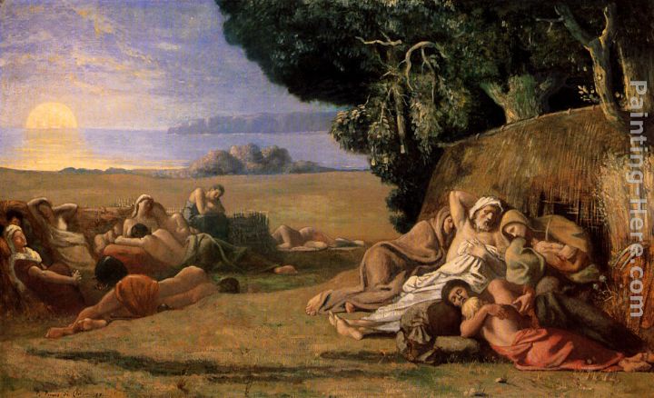 Le Sommeil painting - Pierre Cecile Puvis de Chavannes Le Sommeil art painting